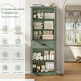 thumbnail image 7 of Homfa 71" Tall Bathroom Cabinet with Glass Doors, Freestanding Linen Cabinet with Drawer & Adjustable Shelves, Green, 7 of 7