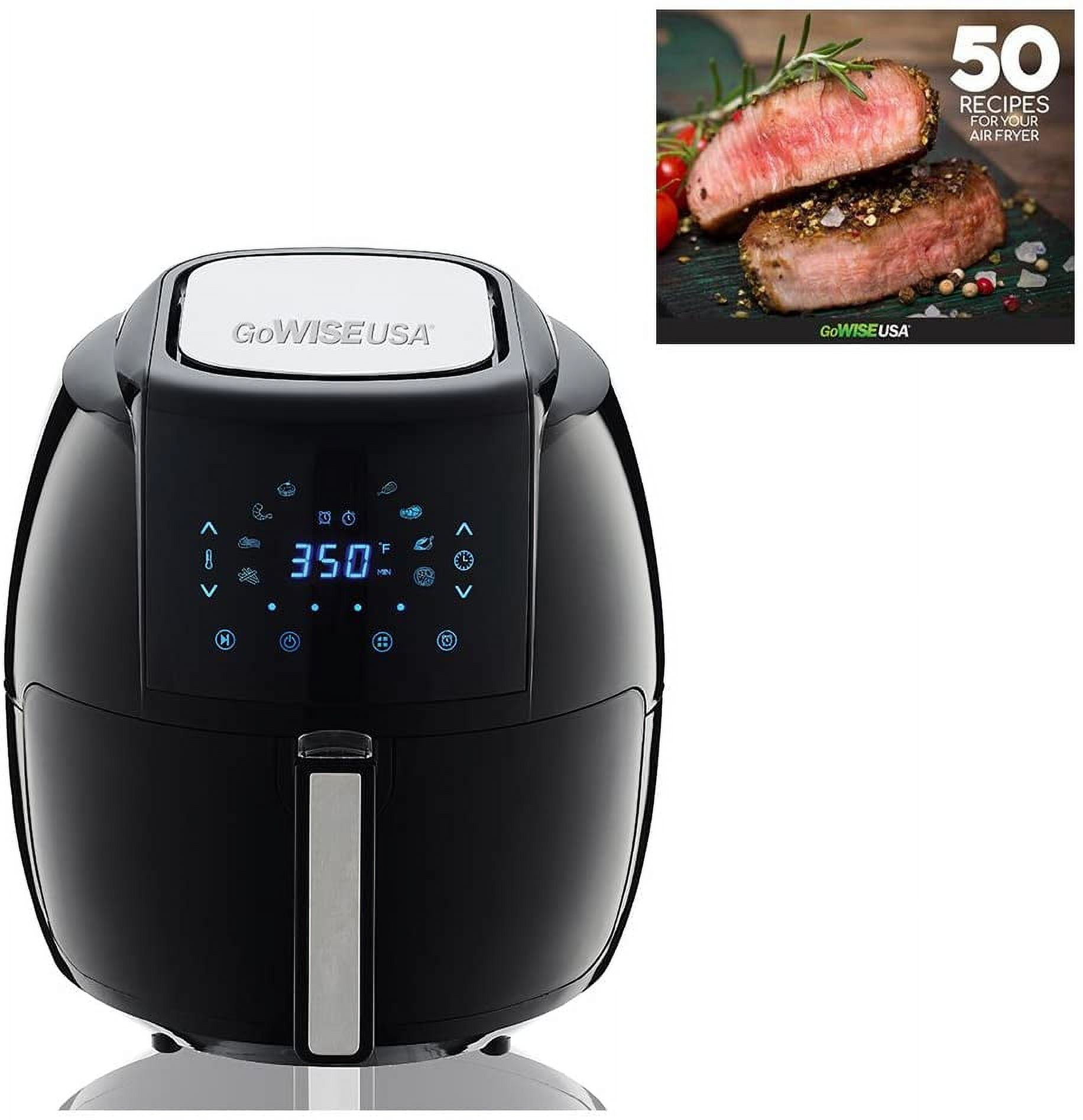 8-in-1 Digital Air Fryer with Recipe Book, 7.0-Qt, Black & USA 1700-Watt  5.8-QT 8-in-1 Digital Air Fryer with Recipe Book, B - AliExpress