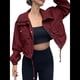 thumbnail image 3 of Chaqueta Corta para Mujer, Anorak Utilitario Extragrande con Cremallera y Bolsillos Vino Tinto XXL, 3 of 8