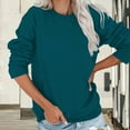 thumbnail image 7 of Pxiakgy Crewneck Sweatshirts Women Long Sleeve Crew Neck Sweatshirt Trendy Casual Pullover Tops Fall Winter Outfits 2025 Women's Casual Solid Color Round Neck Pocket Long Sleeve Top Sweatshirt Green L, 7 of 7