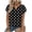 Black, variant on Women's Tops V-Neck Short Sleeve Blouse Polka Dot Print Casual Soft Breathable Summer Top