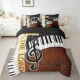 thumbnail image 2 of Feelyou Retro Western Piano Bedding Comforter Set 7 Pieces for Child, Musical Note Full Bedding Set, Musical Instruments Reversible Fitted Sheet Flat Sheet, Super Cozy Room Decor, 2 of 7