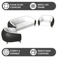 thumbnail image 6 of LeisureMod 3-Piece Sofa Set with 2 Single-Seater and a Three-Seater Couch Upholstered in Vegan Leather with Steel Legs Foam Filled Cushion for Modern Home Opula Series in Black/White, 6 of 13