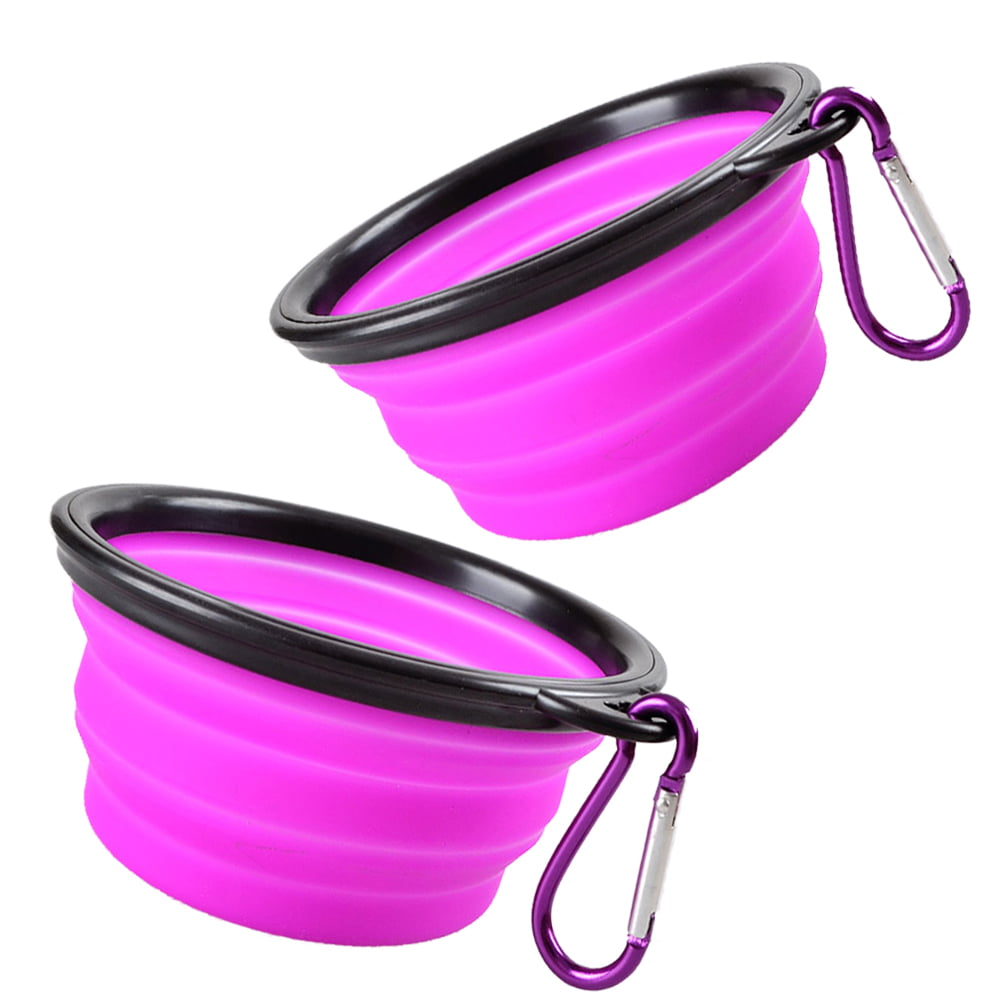 KIQ Collapsible Travel pet Feeding Bowl for Cats Dogs Water Eating Drinking Dish Compact Lightweight Portable for Hiking Camping 