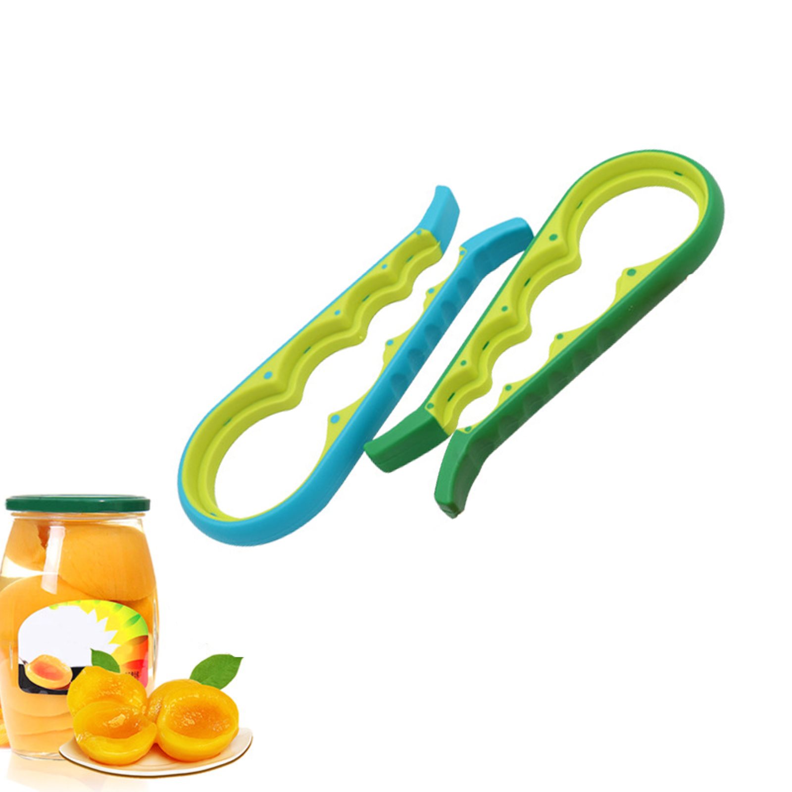 2 Pcs Jar Opener, 4 in 1 Easy Twist Can Opener, NonSlip Rubber Bottle