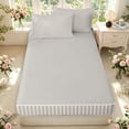 thumbnail image 4 of Manfei Rustic Grid Zipper Twin Comforter Sets with Fitted Sheet and 2 Pillowcases,Modern Check Zipper Bedding Set,Cream White,Light Gray Reversible,4pcs, 4 of 8