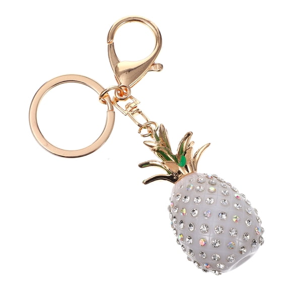 VERDANVERSE 1Pack White Pineapple Shaped Key Chain for Purse and Key Organization