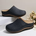 thumbnail image 4 of Women'S Slip On Loafers With Wedge Heel And Embroidery Detail In Pu Material Size 39 Us 7 For Casual Wear And Outdoor Use Dark Blue, 4 of 9