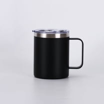 12oz Personalized Coffee Mug with Lid, Stainless Steel Insulated Coffee Mug Bulk, Vacuum Insulated Double Wall Travel Mug for Hot and Cold Drinks, Home, Office, Car, Black