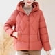 thumbnail image 1 of Ailaofu Women's Winter Solid Color Hooded Long Sleeve Warm Zipper Mid-length Cotton Jacket, 1 of 7