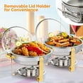 thumbnail image 5 of Ktaxon 6 Pack Chafing Dish for Buffet with Glass Lid & Lid Holder, 5 Quart Stainless Steel Buffet Set, Round Chafers and Warmers Sets for Party, Catering, Wedding, Banquet, Graduation, 5 of 8