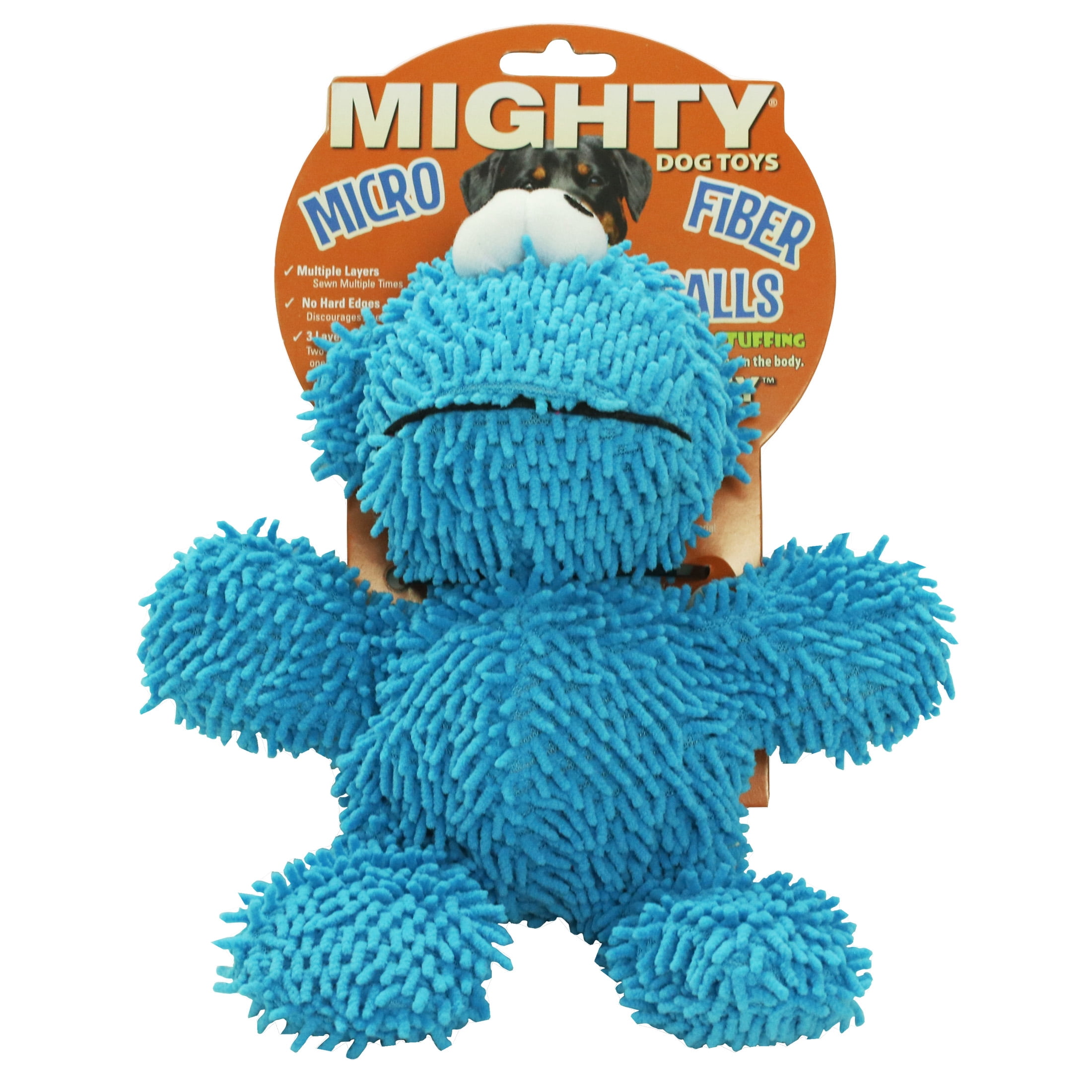 Mighty Microfiber Ball Med Monster Durable Plush Squeaky Dog Toy