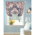 thumbnail image 2 of Orange Blue Boho Tie Up Curtains for Window, Thermal Insulated Balloon Shade Adjustable Rod Pocket Curtains Valance Panels for Kitchen Bathroom Cafe 52 x 45 Ethnic Geometric Southwest, 2 of 6