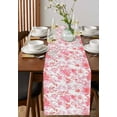 thumbnail image 4 of Table Runner Dresser Scarves 60 Inch Long,Watercolor Pink Flower Leaves on White Linen Dining Table Runners Abstract Floral Plant Art Tabletop Scarf for Wedding Holiday Party Kitchen, 4 of 9