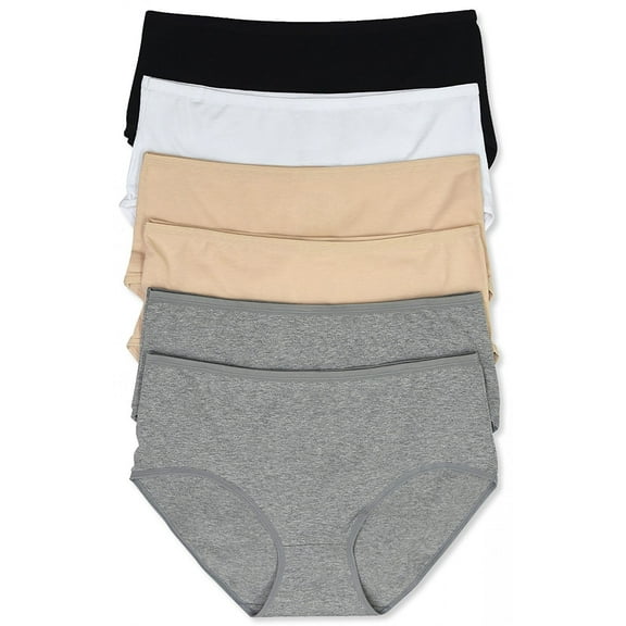 ToBeInStyle Women's Pack of 6 Extended Sideseam Plus Size Bikini Panties