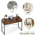 thumbnail image 6 of 44" Industrial Computer Desk with 2-Drawer, Study Writing Desk with Steel Frame for Home Office,Brown, 6 of 9