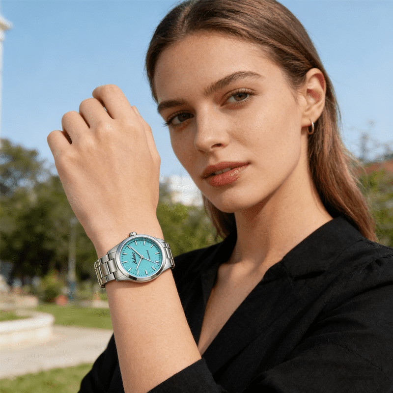 ADDIES Womens Watch 31mm Stainless Steel Sapphire Crystal Japanese Quartz Movement BGW9 Lume 50M Waterproof Analog Dress Watch for Women Ladies Gift