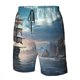 thumbnail image 4 of Balery Moonlit Sea Sailboat Traje de Baño Estilo Hawaiano para Hombre, Shorts de Secado Rápido con Bolsillos-3X-Large, 4 of 6