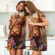 thumbnail image 4 of Balery Countryside Colorful Floral Cow Camisón de manga corta con cuello redondo para mujer, cómodo y elegante., 4 of 6