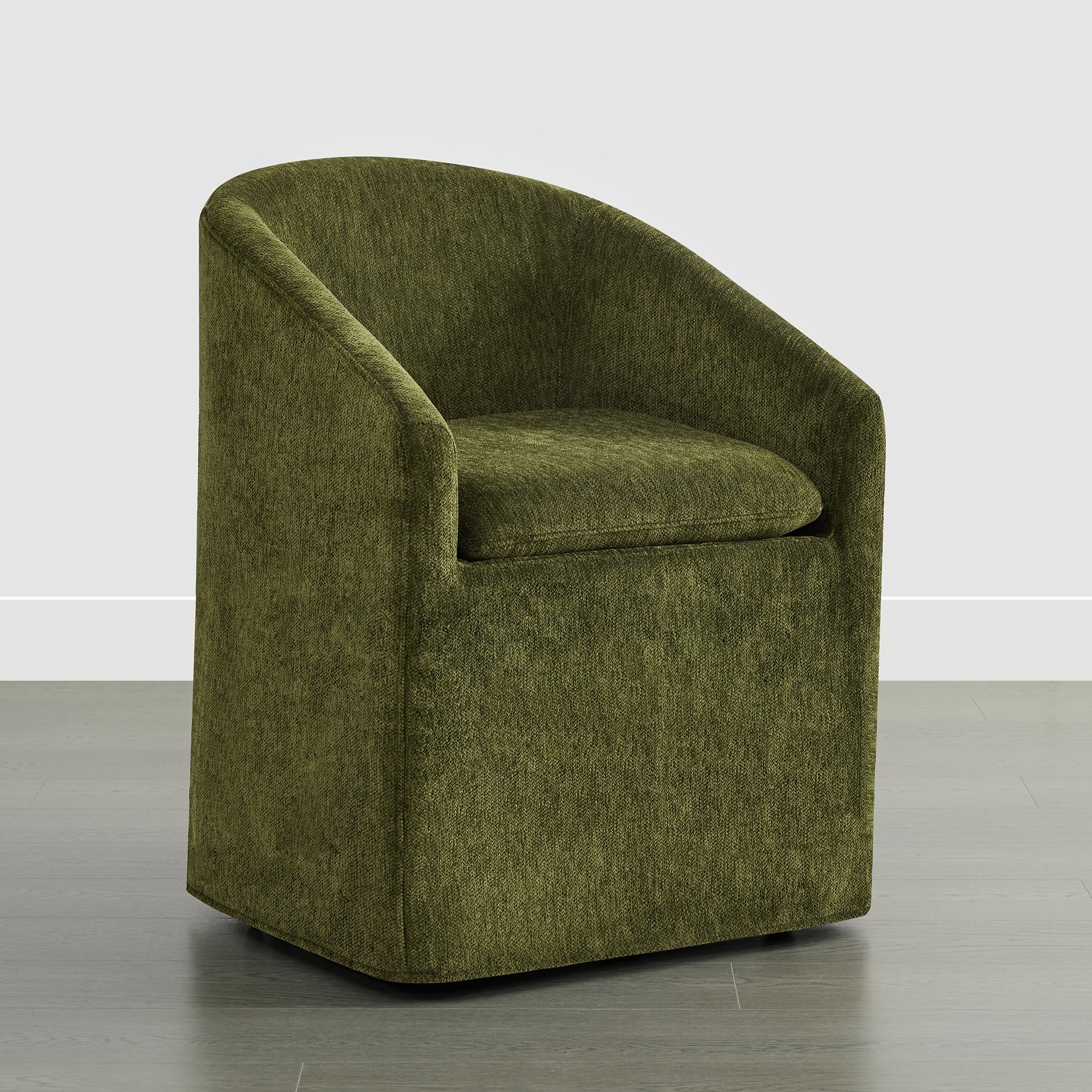 Spruce & Spring Dining Chair with Removable Slipcover and Casters, Single, Green