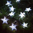 thumbnail image 3 of Guirnalda de luces solares para exterior, 5 m, 20 LED, diseño de estrella, 8 modos, impermeable, decoración para jardín, patio, fiesta, boda (blanco frío), 3 of 5
