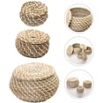 thumbnail image 3 of Cesta tejida de 3 piezas Cestas de almacenamiento de ratán de mimbre de algas marinas Cestas de picnic de caja redonda Cestas de picnic Lino con Funda JFHHH pequeña, 3 of 5