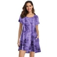thumbnail image 4 of CRAYNER Women's Sundresses Short Sleeve Casual Summer Beach Dresses T Shirt Swing Dress A Line Flowy Sun dress with Pockets, L, 4 of 8