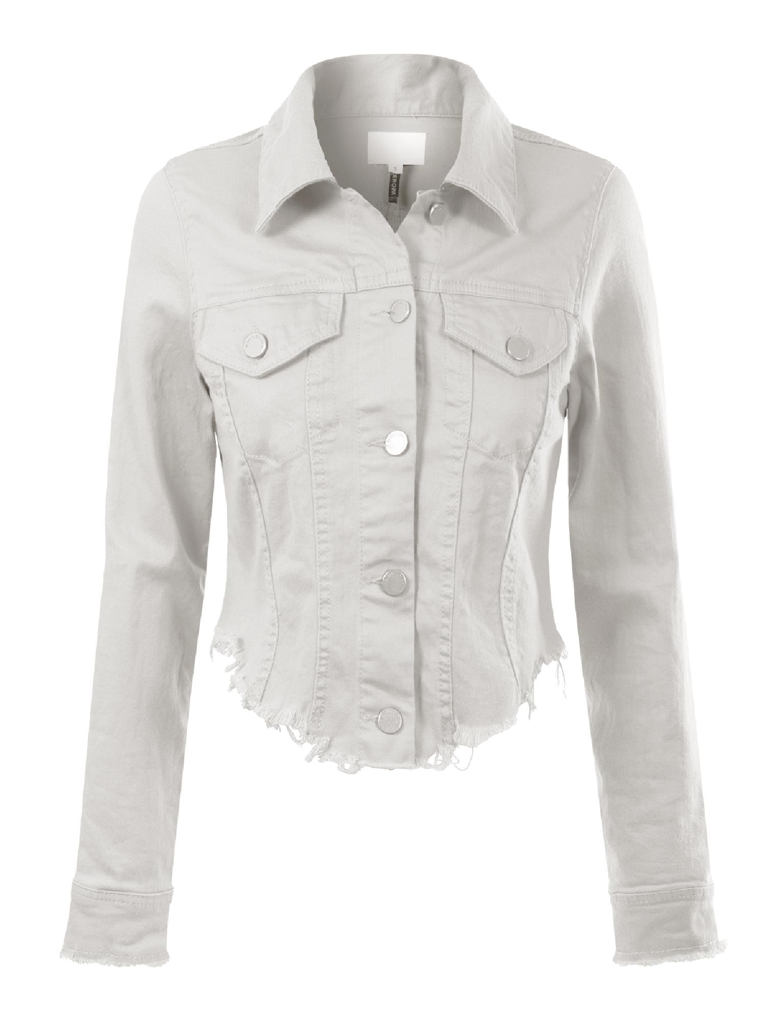 white cropped jean jacket