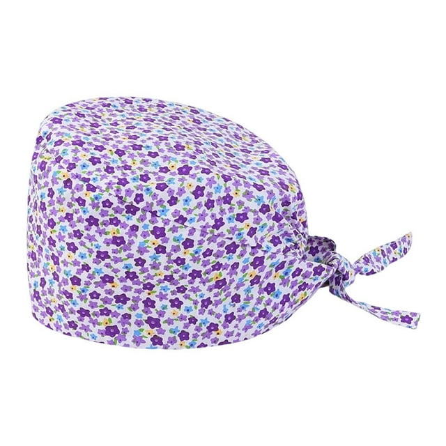 Beret Style Unisex Scrub Hat for Casual Home and Hospitality Use Breathable Printed Cap