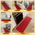 thumbnail image 4 of Ottomanson Non-Slip Hallway Runner Rug 20" x 59" Stain-Resistant Low Pile Carpet for Kitchen, Red, 4 of 13