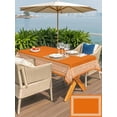 thumbnail image 5 of Rectangle Outdoor Tablecloth With Umbrella Hole And Zipper– Coral Orange Greek Key Pattern Waterproof Patio Table Cover for Party, Picnic, Backyard, 52"x70" , Geometric Modern, 5 of 8