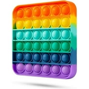 Popit Fidget Toy Rainbow Push Pop Bubble Sensory Toys For Stress Relief - Square