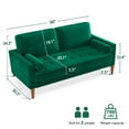 thumbnail image 2 of Velvet Spring Couch, 56" Comfy Loveseat Sofa Green, Mid Century Modern Tufted Sofa Couch, Small Couch with Solid Wood Frame, 2 Seater Sofa for Living Room, Bedroom, Apartment, Small Spaces, 2 of 7