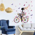 thumbnail image 1 of Flower Fairy Wall Stickers Girl Bicycle Butterfly Wall Decals Baby UBIUO ursery Girl Wall Decals for Kids Room Living Room Wall Decor, 1 of 4