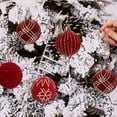 thumbnail image 4 of 16 Pc Christmas Ball Bauble Velvet Gold Wired Finish Ball Ornament Christmas Indoor Outdoor Hanging Decoration Holiday Party Wedding Halloween Thanksgiving Valentine's Day Decor, 4 of 6