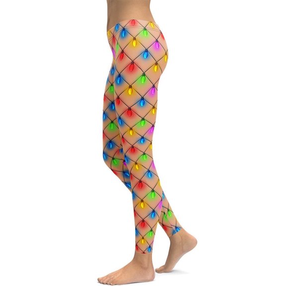 Naughty Christmas Lights Leggings Size: XS for Women | FIERCEPULSE