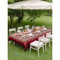 thumbnail image 3 of Outdoor Tablecloth with Umbrella Hole and Zipper, Vintage Valentine's Day Rectangle Table Cloth 60x120 Inch Waterproof Tablecloth, Love Heart Floral Gnomes Plaid Wooden Picnic Table Cover for Patio, 3 of 7