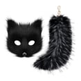 thumbnail image 1 of Máscara y cola de Therian Strade Fareast Limited juego de rol carnaval negro, 1 of 8
