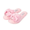 thumbnail image 5 of Jessica Simpson Womens Plush Open Toe Slide On House Slipper with Bow, 5 of 9