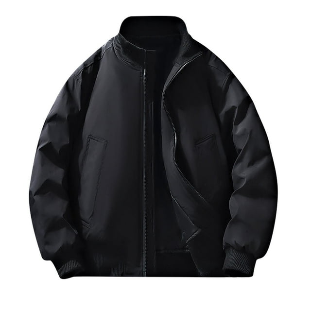 Dvprdro Fall Winter Jackets Men's Solid Color Outdoor Climb Sport Run Pocket Long Sleeve Jackets