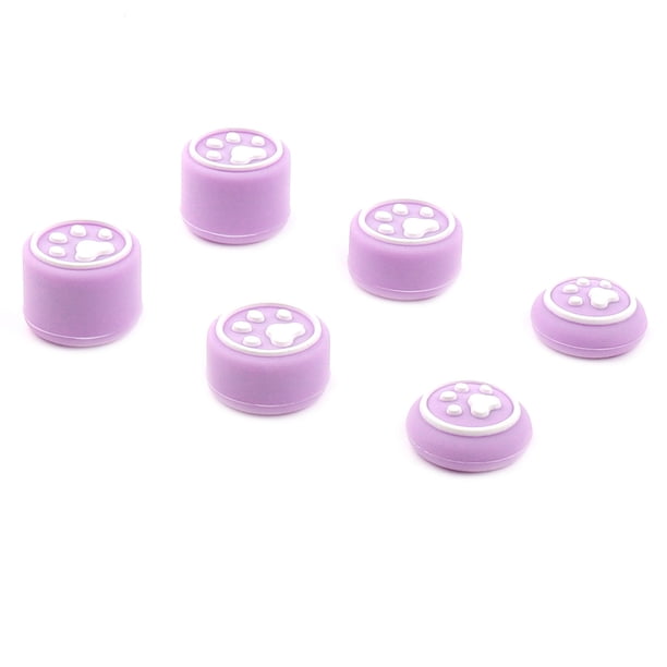 Ndcxsfigh 6 Tapas Agarre Pulgar para NS Switch/Switch Lite/Switch OLED (púrpura Y Blanco)