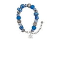 thumbnail image 2 of Delight Jewelry Silvertone 5K Blue Paw Print Bead Bracelet, 7"+2", 2 of 4