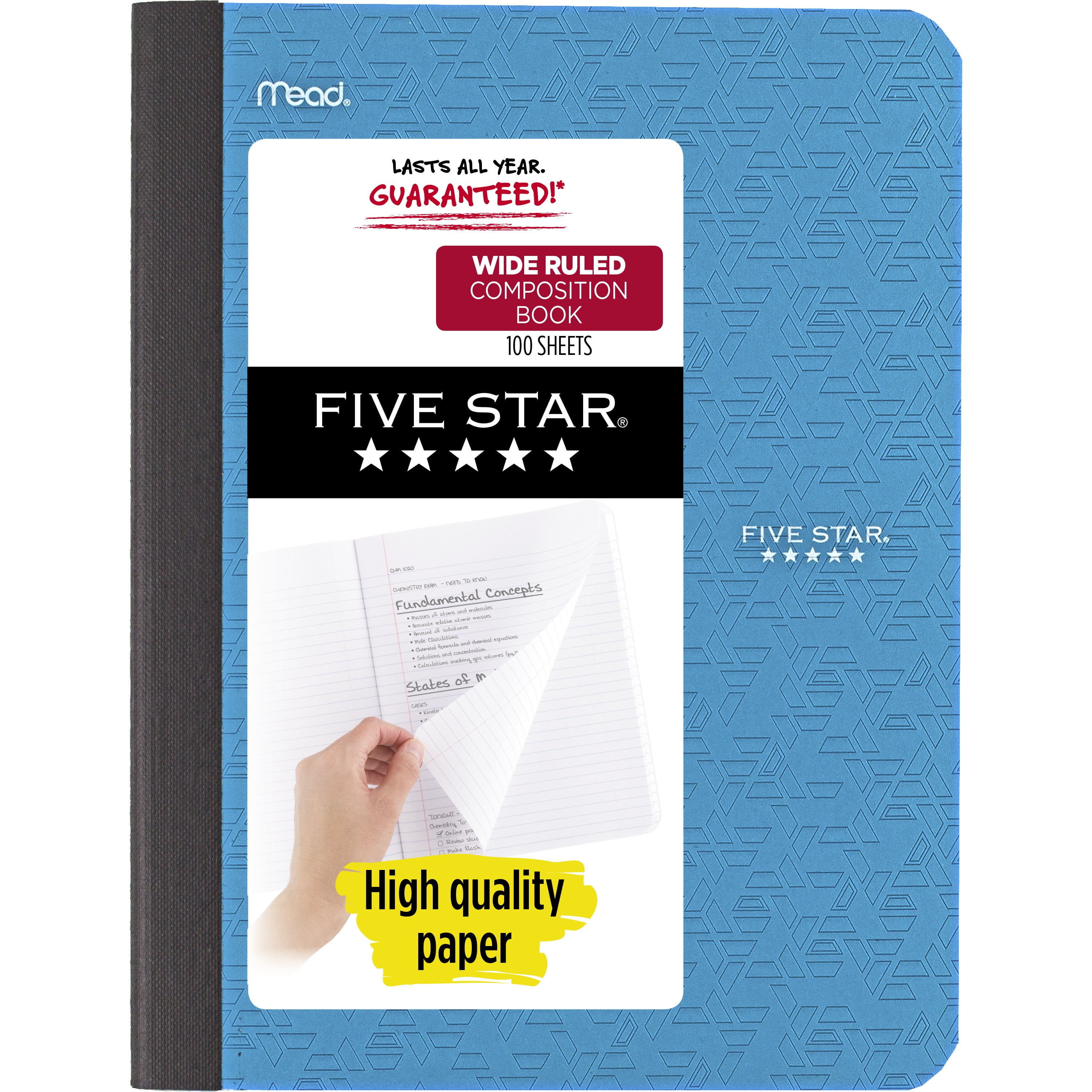 Five Star Composition Book, Wide Ruled, 100 Pages, Tidewater (950000G-WMT)