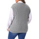 thumbnail image 3 of Suéter sin mangas de punto acanalado para mujer de tallas grandes Agnes Orinda, suéter casual de pullover gris 3X, 3 of 6