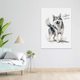 thumbnail image 3 of Lotusprinthandmade Personalized Name Husky Gift for Dogs and Dog Lovers Watercolor style Poster 12" x 18”, 3 of 5