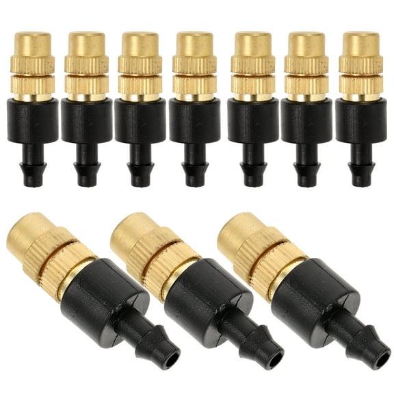 10pcs Copper Mister Nozzle Adjustable Micro Misting Nozzle Short Mist Sprinkler