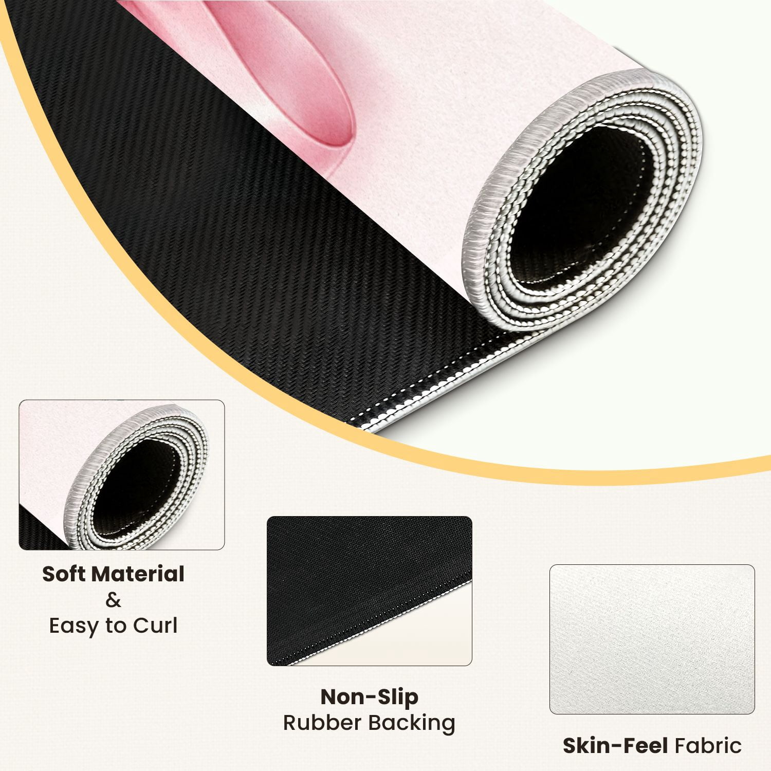 Mahjong Mat 31.5" x 31.5" Pink Satin Bow Shiny Texture Elegant Ribbon Design Non-Slip Noise Reduction Mahjong Tiles Table Cover for Dominoes Poker Card Board and Tile Games