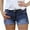 Dark Blue-05, variant on REALiKUN Women Ripped Denim Jean Shorts High Waisted Casual Summer Folded Hem Short Jeans with Pockets Black M