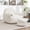 White, variant on Noble House Elijah Faux Fur Bean Bag Chair with Ottoman Set, Comfy Stuffed Floor Lounge Sofa with Back Support, Green