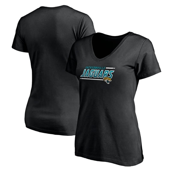 Women's Black Jacksonville Jaguars Mascot In Bounds V-Neck T-Shirt